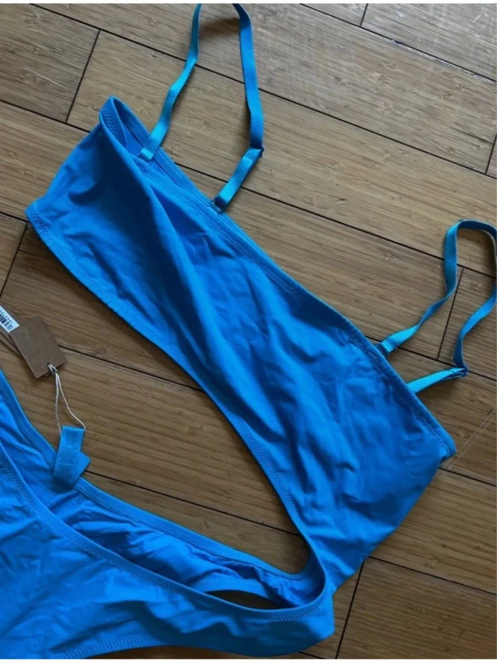New Skims Recycled Swim Strapless Monokini Turquoise Blue Size 4X